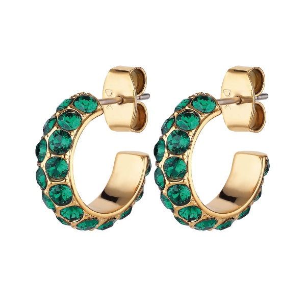 Dyrberg Kern Heidi Gold Earrings - Emerald Green